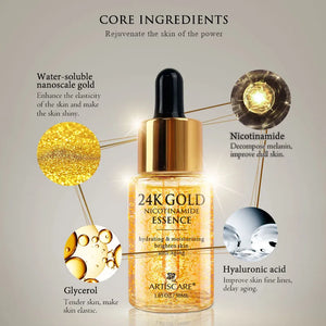 ARTISCARE 24K Gold Serum SET Anti Wrinkles Facial Skin Care Anti Aging Eye Cream Korean Face Essence Skincare Products for Women