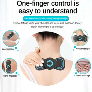 2Pc New EMS Mini Electric Massager Stimulator Pain Relief Neck Back Leg Health Care Relaxation Tool Cervical Portable Massage