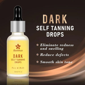 Self Tanner for Face and Body, Dark Self Tanning Drops,Natural Sunless Tanning drops for Perfect Golden Glow 30ml